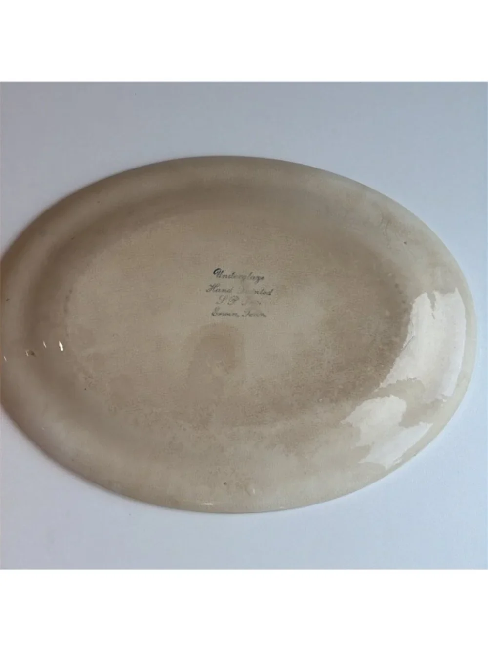 VTG Blue Ridge Southern Potteries Hand-Painted Oval Serving Platter USA 1930s